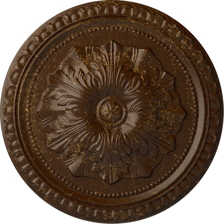 Ekena Millwork Richmond Ceiling Medallion (Fits Canopies up to 2 5/8"), 18"OD x 1 3/8"P, Root Beer Crackle CM18RIRBC